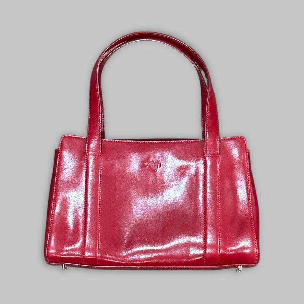 Monsac Original Red Leather Shoulder Bag – Structured Tote